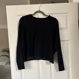 Zara Black Pinstripe Long Sleeve Top